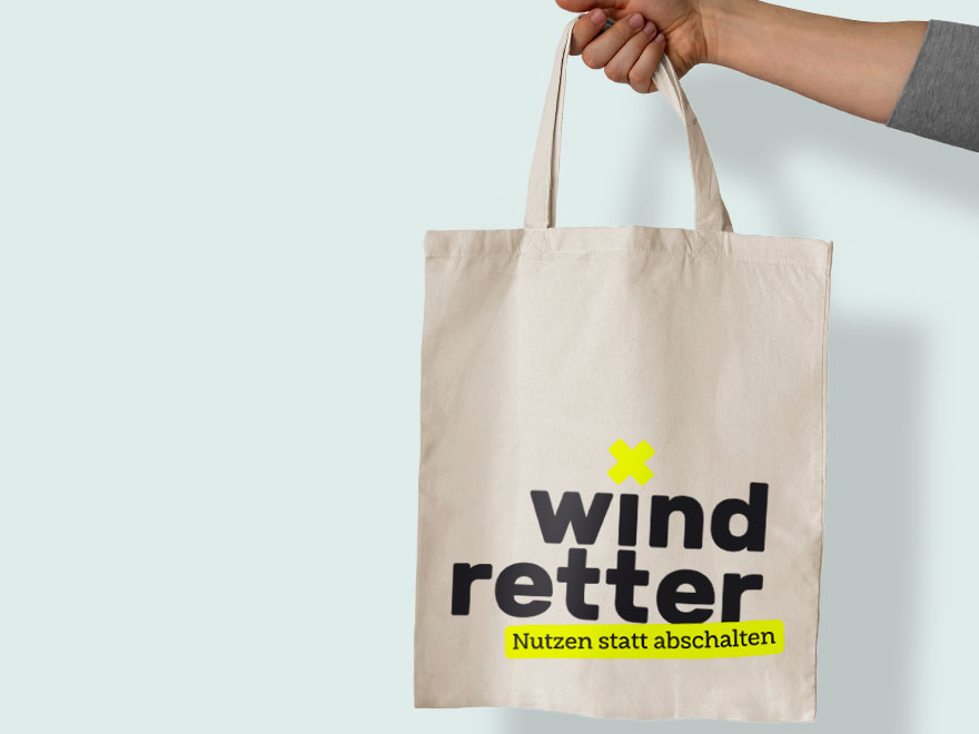 Jutebeutel mit Windretter-Logo